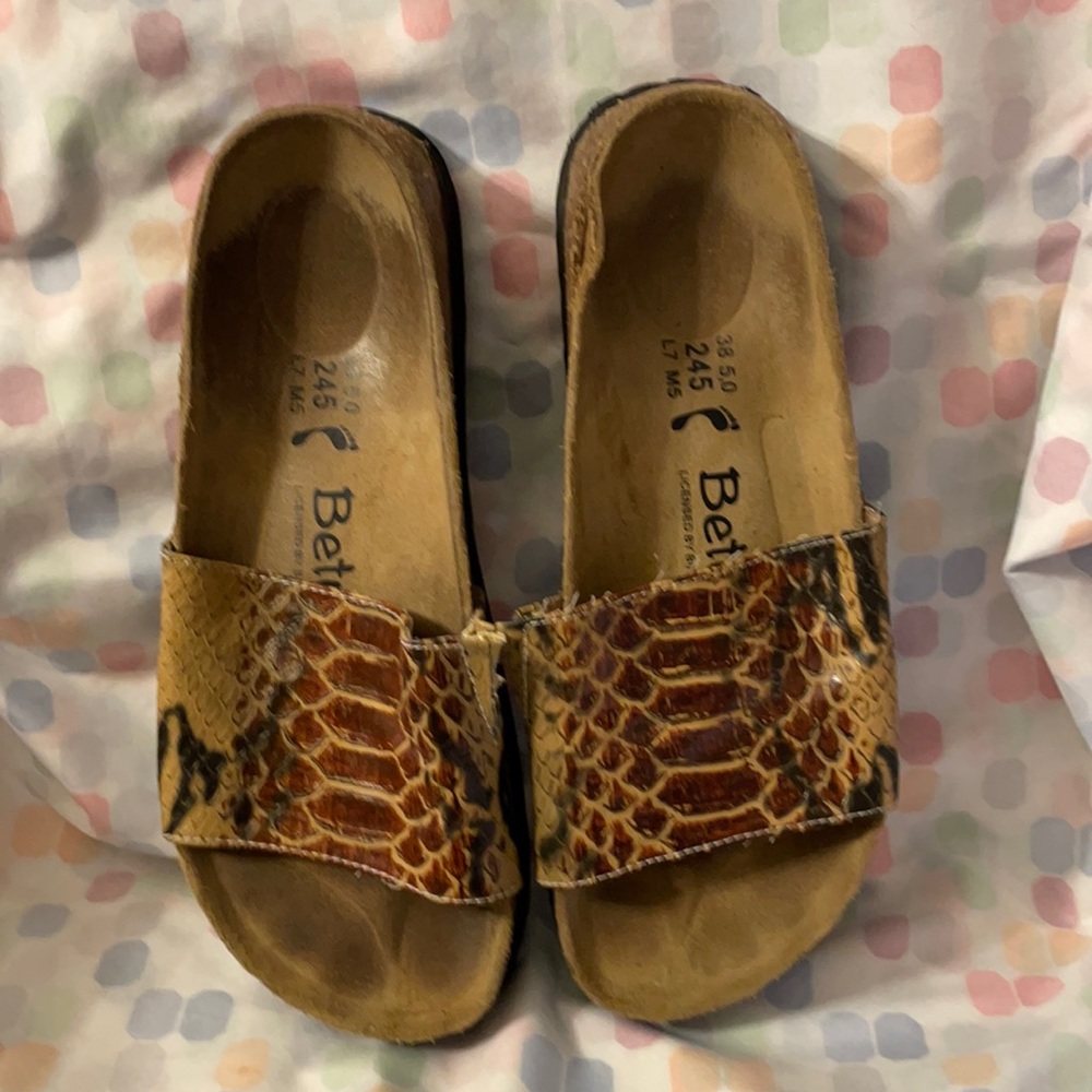 Betula For Birkenstock Snakeskin Platform Slides